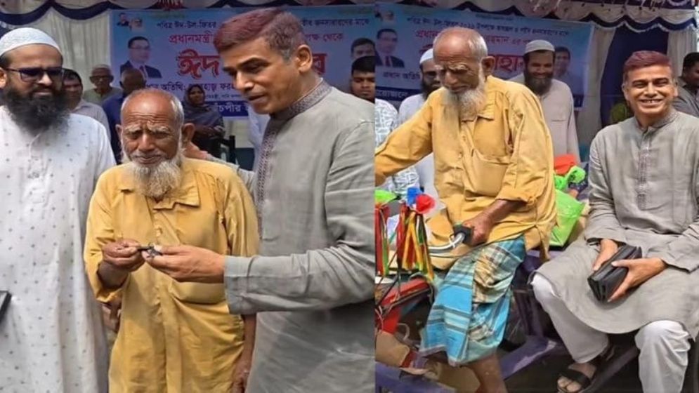 বৃদ্ধের চুরি যাওয়া ভ্যান, দুই ঘণ্টায় নতুন গাড়ি উপহার প্রতিমন্ত্রীর