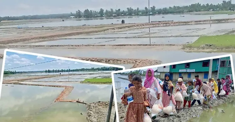 বন্যার পানি নামলেও কমেনি দুর্ভোগ, ঘরহারা মানুষের সামনে টিকে থাকার লড়াই