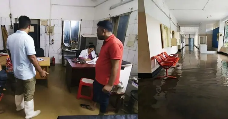 ভারী বর্ষণে বোয়ালখালীর নিম্নাঞ্চল প্লাবিত, স্বাস্থ্য কমপ্লেক্সে হাঁটু পানি
