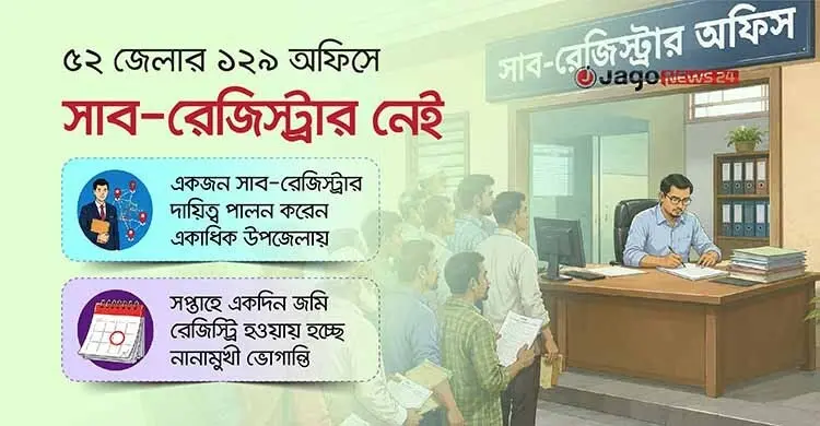 তিন উপজেলার দায়িত্বে একজন, সপ্তাহে একদিনই দলিল, নাভিশ্বাস মানুষের