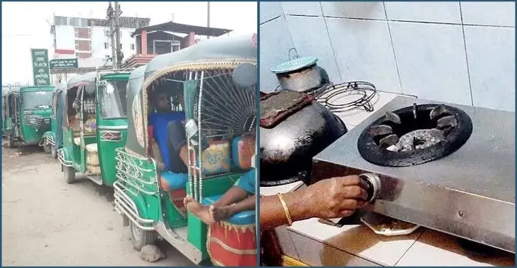 চুলা জ্বলে না বাসায়, গ্যাস নিয়ে দিন কাটাচ্ছেন স্টেশনে