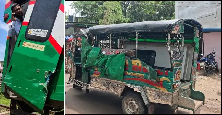 বোয়ালখালীতে ট্রেনের সঙ্গে ধাক্কা, খুলে গেল পর্যটক এক্সপ্রেসের দরজা