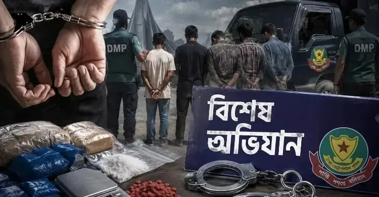 রাজধানীতে ডিএমপির অভিযান: গ্রেফতার ৪১৬, উদ্ধার বিপুল মাদক ও অস্ত্র