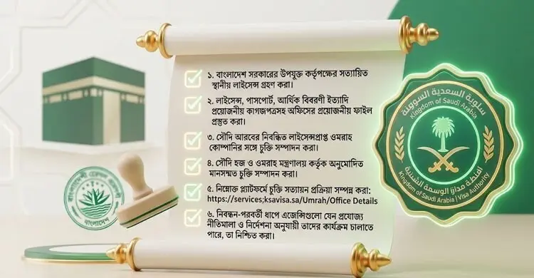 সৌদি দূতাবাসের নির্দেশ: ওমরাহ এজেন্সি নিবন্ধনে নতুন শর্ত